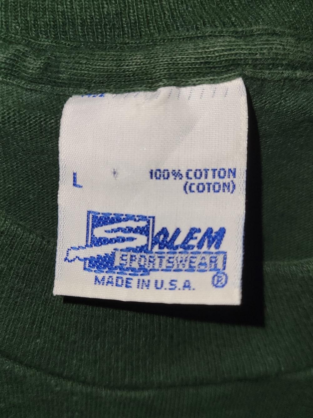 Vintage 1995 Green Bay Packers NFL Salem Sportswear Green T-Shirt, Large - Picture 2 of 4